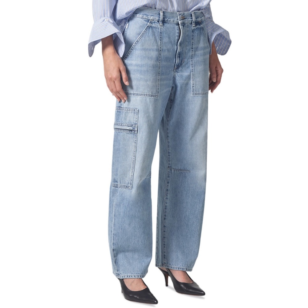 Citizens Of Humanity Light Blue Wide-Leg Cargo Jeans